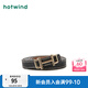 熱風（Hotwind）秋季新款女士時尚明線雙面板扣細皮帶收腰百搭黑色腰帶 01黑色 106cm