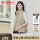 坦博爾羽絨服馬甲女立領(lǐng)寬松外搭短款羽絨背心外套TD236006 奶茶棕 170