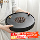 金鑲玉 茶盤(pán)圓形儲(chǔ)水家用功夫茶具干泡茶道托盤(pán) 陶瓷雙圓茶盤(pán)25*5cm