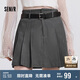 森馬（Semir）半身裙女腰帶西裝百褶裙顯瘦2025春季女團(tuán)風(fēng)遮胯短裙109125120001