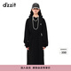DZZIT地素春季復(fù)古運(yùn)動(dòng)連帽設(shè)計(jì)松緊腰頭衛(wèi)衣連衣裙女 黑色 S