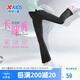 特步（XTEP）兒童童裝女童百搭修身微喇褲針織長褲 純正黑 130