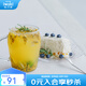 怡萬家（iwaki）玻璃水杯把手茶杯馬克杯啤酒杯果汁杯大容量杯子 【泰國進(jìn)口】玻璃把手杯700ml