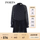 PORTS寶姿 商場(chǎng)同款新品女裝波點(diǎn)低腰縮褶連衣裙SL8D012KFP024 黎霧藍(lán) S (4)