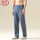 浪莎男士睡褲100%純棉薄款秋季新款長(cháng)褲寬松大碼遛彎可外穿青年家居褲