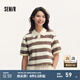 森馬（Semir）POLO衫女短款條紋復(fù)古風(fēng)寬松文藝夏季小個(gè)子質(zhì)感上衣氣質(zhì)chic 白咖色調(diào)00315 M