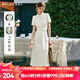 Olrain歐芮兒蕾絲小眾短袖兩件套裝裙2025新款法式浪漫時(shí)尚套裝女 米白色 M