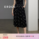 ERDOS 春夏修身顯瘦復(fù)古優(yōu)雅傘裙法式浪漫精致刺繡女半身裙 藏藍(lán) M 160/68A