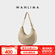 萬里馬（wanlima）新品牛皮月牙包歐美時(shí)尚簡約通勤單肩斜挎包腋下包女包七夕送禮物 珍珠灰