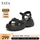 他她（TATA）涼鞋女鞋2025夏季新款休閑厚底法式氣質(zhì)時(shí)裝涼鞋女 黑色 37
