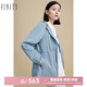 菲妮迪品牌風(fēng)衣秋季簡(jiǎn)約氣質(zhì)連帽耐皺灰藍(lán)色時(shí)尚外套女 灰藍(lán)色 M