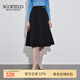 SCOFIELD女裝A字裙擺腰部裝飾優(yōu)雅顯瘦肌理感半身裙2024夏季新款 黑色 S 160