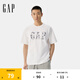 Gap【情人節(jié)】男女裝夏季新款西部印花純棉短袖T恤寬松上衣729369 白色 M (170/92A) 亞洲尺碼
