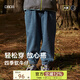 papa爬爬秋季兒童褲子束腳牛仔褲男女寶寶百搭休閑長(zhǎng)褲洋氣時(shí)髦褲子 中藍(lán)色 100 cm