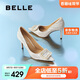 百麗水鉆高跟鞋女商場(chǎng)同款細(xì)跟通勤單鞋A4P1DCQ3 金色 36