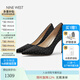 NINE WEST【商場同款】玖熙氣質(zhì)尖頭高跟鞋女2025新款壓鉆宴會(huì)女鞋婚鞋 黑色 34