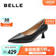 百麗通勤細(xì)高跟單鞋女24秋商場(chǎng)同款真皮單鞋C1U1DCQ4 黑色 34