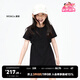 little MO&Co.抑菌 童裝女童蝴蝶結(jié)短袖連衣裙兒童裙子女孩中大童 黑色2 140 140/64