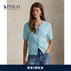 Polo Ralph Lauren 拉夫勞倫【七夕禮物】女裝 25年早秋修身版型絞花棉針織開襟衫 400-藍(lán)色 S