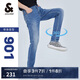 杰克·瓊斯（JACK&JONES）男士牛仔褲修身小腳彈力潮流復(fù)古貓須水洗長(zhǎng)褲子男220132554