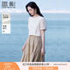 香影泡泡袖t恤女圓領(lǐng)2025夏裝新款淑女拼接刺繡鏤空米白正肩上衣 米白 M 160/84A/95-110斤