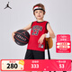 NIKE JORDAN 耐克AJ籃球服套裝23號(hào)球衣夏季兒童籃球背心+短褲2件套 正黑色 130 /64 【建議身高116-122cm】