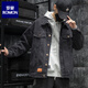 羅蒙新款羊羔毛牛仔外套男大碼棉服秋冬男裝工裝夾克黑色加厚牛仔棉衣 黑色 XL