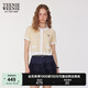 Teenie Weenie小熊女裝針織衫2025夏季新款撞色肌理感時(shí)髦短袖開衫 黃色 S