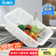 屋田收納筐洗菜籃瀝水籃塑料周轉(zhuǎn)筐大號(hào)方篩水果蔬菜筐籃子長(zhǎng)方形漏框