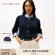 TOMMY HILFIGER【絞花肌理】25新款秋冬女條紋毛衣純色圓領(lǐng)針織開衫 【絞花開衫】藏青色DW5 S （推薦：100-110斤）