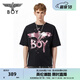 BOY LONDON短袖男女同款圓領(lǐng)基礎(chǔ)款涂鴉燙金休閑潮流T恤N01009 黑色 M