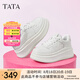 他她（TATA）小白鞋小白鯨2025夏季新款增高鞋休閑厚底板鞋女鞋松糕 白色 36