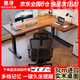 惠尋京東自有品牌實木轉(zhuǎn)角電動升降桌拐角L型電腦桌書桌工作臺辦公桌 【雙電機2節(jié)】整板右拐角胡桃色 1.4*1.1M(升級加強版收納橫梁)
