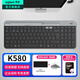 羅技K580無(wú)線(xiàn)藍(lán)牙鍵盤(pán)帶手機(jī)支架可跨屏切換靜音按鍵無(wú)限薄膜鍵盤(pán)筆記本電腦手機(jī)ipad平板鍵鼠套裝 【K580】無(wú)線(xiàn)鍵盤(pán)黑色