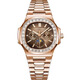 勞斯丹頓六針鸚鵡螺系列多功能月相玫色男士全自動(dòng)機械腕表 玫色 40mm