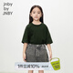 jnby by JNBY江南布衣童裝全棉休閑假兩件牛仔中袖連衣裙夏女童兒童1O5G11120 990/牛仔黑 150 cm