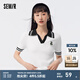 森馬針織衫女短款緊身刺繡套頭衫氣質(zhì)夏撞色polo領(lǐng)毛衫女生 本白10102 160/84A/M