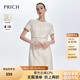 PRICH圓領(lǐng)收腰復(fù)古小香風(fēng)連衣裙2024夏季新款極簡短袖短裙秋季穿搭女套 象牙白色 M 165