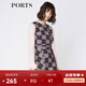PORTS寶姿 新品女裝優(yōu)雅格紋無(wú)袖收腰連衣裙SA9D006GFQ019 丈青淺粉混色 M (6)