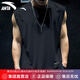 安踏（ANTA）吸濕速干運(yùn)動(dòng)健身背心男冰絲涼感透氣坎肩夏季馬拉松跑步無(wú)袖T恤 【升級(jí)版吸濕速干】高級(jí)黑-2 L (175) 建議130-150斤
