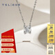 謝瑞麟（TSL）18K金鉆石項(xiàng)鏈女牛角鑲爪輕奢白金鎖骨套鏈BC515(64073)