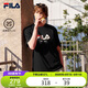 FILA 斐樂官方男女同款針織T恤2025年夏季純棉寬松休閑情侶短袖t恤