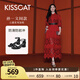 KISSCAT接吻貓孫一文同款【云感】25夏方頭粗跟時(shí)裝涼鞋黑色一字帶涼鞋 黑色 37