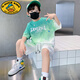 G.DUCKKIDS兒童裝男童夏裝套裝2025新款運動夏季薄款中大童男孩夏款酷帥氣潮 綠色 150 cm(150cm)