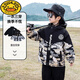 G.DUCKKIDS男童秋冬裝夾棉外套2025新款兒童秋季迷彩沖鋒衣三合一可拆卸風(fēng)衣 卡其色 140 建議身高130-140cm年齡8-9歲
