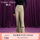 糖力【商場(chǎng)同款】秋新款設(shè)計(jì)感高腰顯瘦開(kāi)叉微喇休閑褲長(zhǎng)褲女 卡其色 S