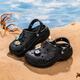 卡駱馳（CROCS）洞洞鞋女鞋子 春季新款經(jīng)典clog厚底沙灘鞋涼鞋拖鞋休閑鞋 貝雅云彩Clog/黑色 36 -37碼
