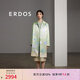 ERDOS 春夏絲綿緞輕禮服上衣藝術(shù)顯白印花直身寬松修身女風(fēng)衣外套 青提綠 165/88A/L