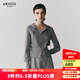 艾諾絲雅詩(shī)【商場(chǎng)同款】2025春季新款休閑連帽針織短外套毛衣開(kāi)衫女40211837 霜灰色 M