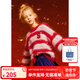 ELLE KIDS童裝 撞色條紋刷毛繡花毛球毛衣女童節(jié)日氛圍套頭針織衫 紅粉條 160 (S)